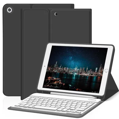 Produktbild von Tastatur Hülle für 9 8 7 Generation 2021 2020 2019 Abnehmbare QWERTZ Tastaturhülle Schwarz