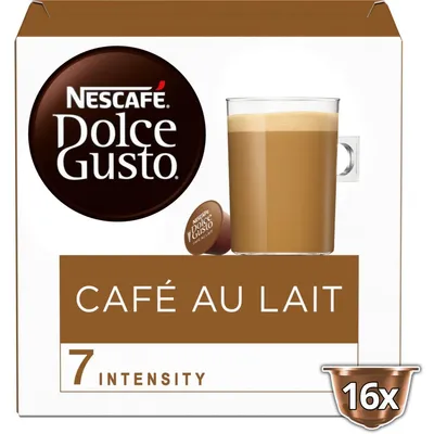 Obrázek produktu pro Nescafé Dolce Gusto Café au lait, 160 g, Cafe au lait, 16 kusů, Krabice