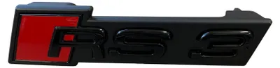 Original Audi Black Edition RS3 8P 8V Emblem Schriftzug Schwarz Kühlergrill – Produktansicht