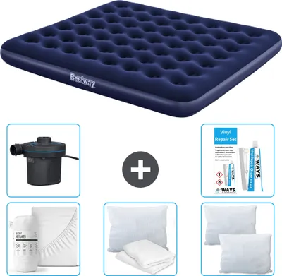 Obrázek produktu pro Nafukovací matrace Bestway - pro 2 osoby - 183 x 203 x 22 cm - modrá - včetně příslušenství