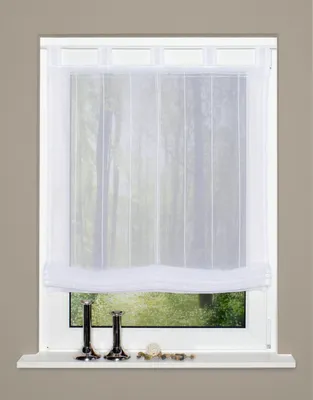 Produktbild von Home Wohnideen Schlaufenrollo Effektvoile-Nadelstreifen 1 teilig 140 x 100 cm Weiss