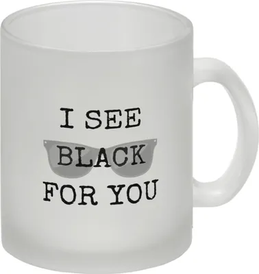 Produktbild von Denglisch Glas Tasse mit Spruch - I see black for you