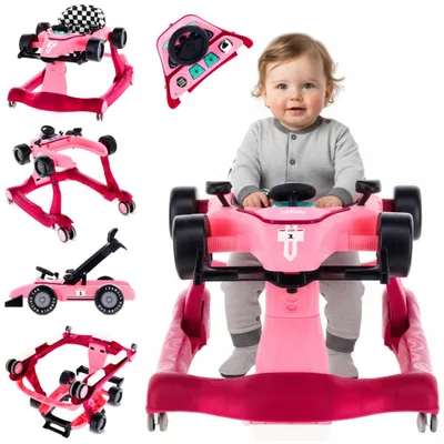 Produktbild von Sun Baby Lauflernhilfe Walker 3in1 mit höhenverstellbare Automotiv, Formula Racing, interaktiv und faltbar mit Sicherheitsstopper, Lichtern