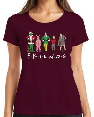 Produktbild von Friends Weihnachtsfilme Cartoon - Weihnachten Christmas Xmas Damen T-Shirt, Burgundy, XL