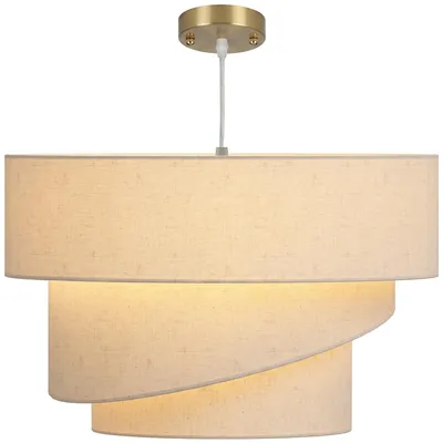 Imagen del producto de Lámpara colgante HOMCOM con 3 pantallas de lona, moderna lámpara de techo, color beige