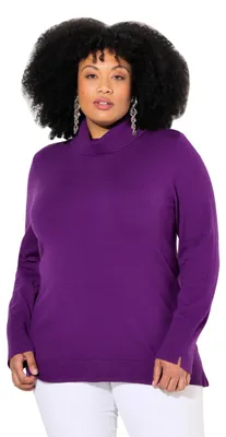 Produktbild von Ulla Popken Damen große Größen Übergrößen Plus Size Rollkragenpullover, breite R