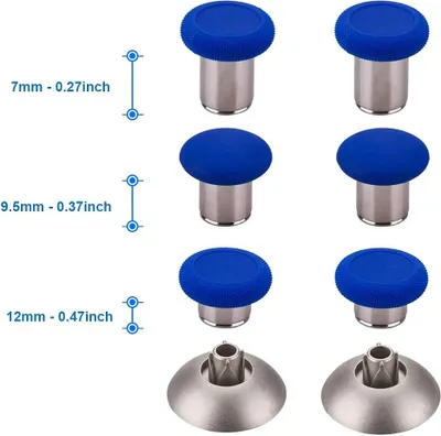 Produktbild von MMOBIEL 8 in 1 Magnetische Metall Thumbsticks Analog Joysticks Tasten Set Grip Blau