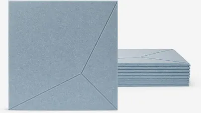 Produktbild von Set aus 8 dekorativen Schallschutzpaneelen 60x60cm hellblau Klank-A