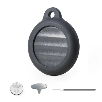 Immagine prodotto di ROCKBROS Tracker Bluetooth per bicicletta compatibile con l'app ''Where is? App (solo iOS) con cordino e copertura protettiva Batteria sostituibile