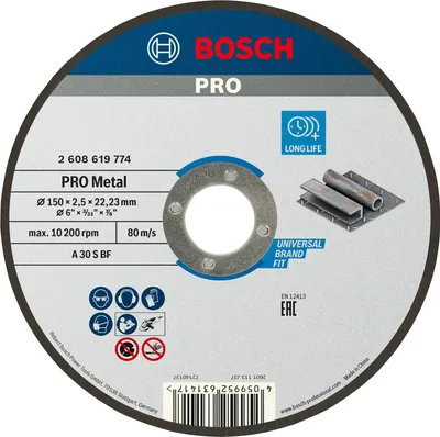 Productafbeelding van PRO metalen doorslijpschijf, 150 x 2,5 x 22,23 mm, recht