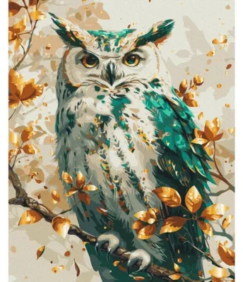 Produktbild von Malowanie po numerach Brushme 40x50 cm Gold - Szmaragdowa Sowa