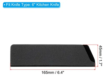 Produktbild von 165x45mm Messerschutzhš¹lle fš¹r 152mm/6" Kš¹chenmesser, Universal Messerscheide aus ABS Klingenschutz Messertasche mit Beflockte Futter fš¹r Kš¹chen Haushalt Hotel, Schwarz