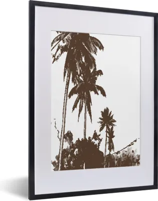 Produktbild von MuchoWow® MuchoWow® Gerahmtes Poster Palme - Himmel - Berg 30x40 cm - Poster mit zchwarzem Bilderrahmen - Wandposter Schlafzimmer