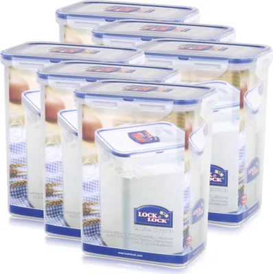 Produktbild von Lock&Lock HPL813 Vorratsdose 1,8L - Luft und Wasserdicht - rechteckig (6er Pack