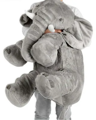 Image de Peluche éléphant XXL, 60 cm, gris. Douce peluche en peluche pour chambre d'enfant, idéale comme décoration