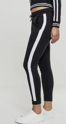 Produktbild von Urban Classics TB1992 | Ladies Interlock Jogpants Trainingshose Damen - Farbe: Black/White - Größe: XS