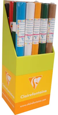 Produktbild von Clairefontaine Wellpappe 50x70cm 230g sortiert, 20 Rollen für Bastelarbeiten