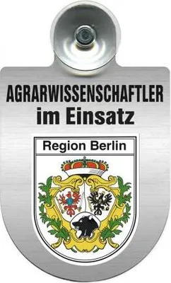 Produktbild von Einsatzschild mit Saugnapf - Agrarwissenschaftler im Einsatz - incl. Regionenwappen 393803 Color - Region Berlin