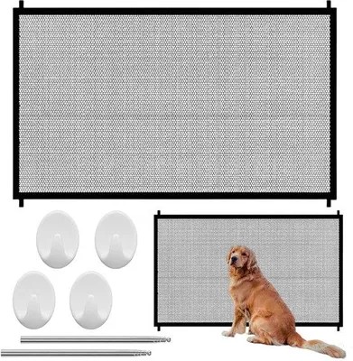 Immagine prodotto di Ibenzoa® Griglia di sicurezza estensibile per bambini e animali domestici, telescopica, realizzata con materiale a rete resistente, pieghevole, fino a 72 cm, per interni ed esterni