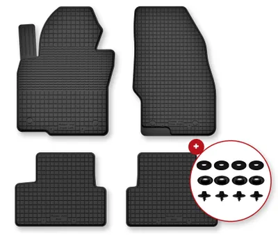 Image de Tapis de sol en caoutchouc pour BMW X2 U10 2023- (crossover) – 4 pièces, noirs, semi-universel, adapté