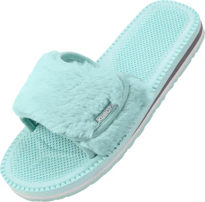 Produktbild von Kubota Fell Schlappen mit Klettverschluss Latschen Haussuche Damen "Velcro Fell" Minzfarbe, 36