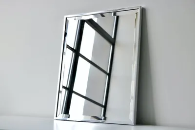 Produktbild von Barcelona Silber Glanz Alu-Rahmen-Spiegel mit Facettenschliff in 25 mm Stärke 40 x 50