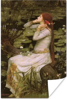 Produktbild von MuchoWow® Poster Ophelia - Gemälde von John William Waterhouse 80x160 cm - Kinderzimmer
