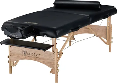 Produktbild von Master Massage 81cm Husky Gibraltar™ Extragroß Mobile Massageliege Massagebett Paket mit XXL Klappbarem Holzgestell-Schwarz