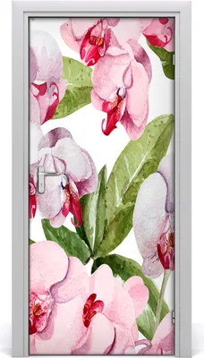 Produktbild von Tulup Türaufkleber 95x205 cm Dekorative Aufkleber Selbstklebend Wasserdichte Tapete Abnehmbar Schlafzimmer Wohnzimmer Wohnkultur - Furnier Klebstoff Tapeten Orchidee