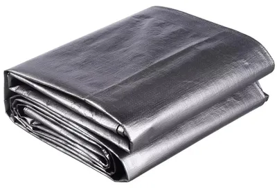 Imagen del producto de Lona de protección de polietileno - 3 x 5 metros - Impermeable - Resistente a los rayos UV - 280 g/m² - Ojales metálicos cada 50 cm - Gris