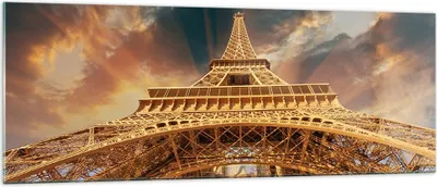 Produktbild von Bilder auf glas - Eiffle Architektur Paris - 140x50cm - Glasbilder - Wandbilder - Kunstdruck - zum Aufhängen bereit - Wanddekoration aus Glas - Glas Bilder - Wandbild auf Glas - GAB140x50-2437