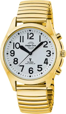 Master Time MTLA-10943-12Z Sprechende Damen-Funkuhr Goldfarben mit Zugband 1
