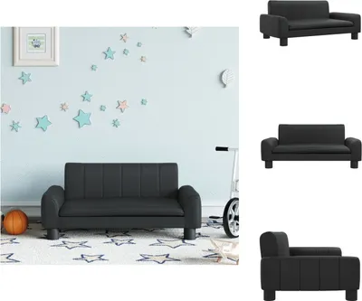Produktbild von vidaXL Kindersofa Schwarz 70x45x30 cm Kunstleder -  Baby- & Kleinkindmöbel