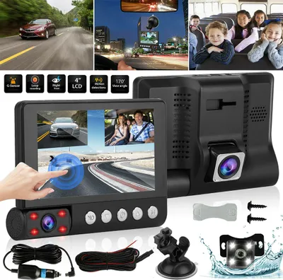 Immagine prodotto di 4 pollici Ips Display auto Driving Recorder Touch Screen 170 gradi Full Hd 1080p fotocamera frontale Questo è il nero auto