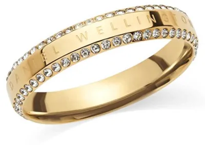 Produktbild von Schillernder vergoldeter Ring mit wü rfelfö rmigen Zirkonias Classic Aura DW004015 - Umfang: 60 mm
