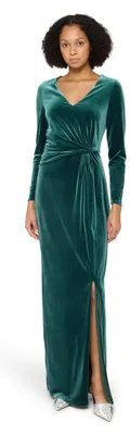 Productafbeelding van Vera Mont damesjurk, lang, met lange mouwen, maat 36, kleur: dusty slate (stofgrijs)