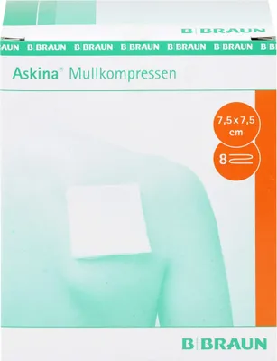 Produktbild von ASKINA MULLKOMPRESSEN 7,5X7,5CM steril, 25X2 St KOM
