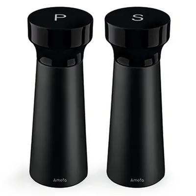 Obrázek produktu pro Amefa Dřevěný mlýnek na sůl a pepř 15 cm 2 kusy černý
