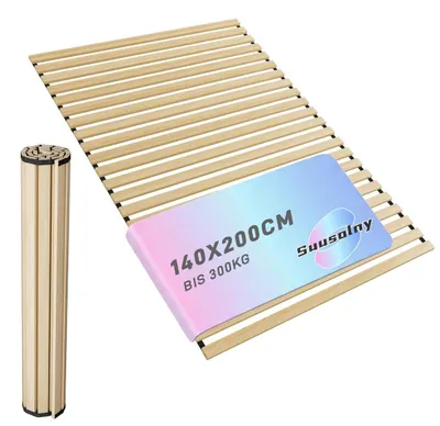 Immagine prodotto di Rete a doghe arrotolabile - 140 x 200 cm - 23 doghe in legno - Portata fino a 300 kg