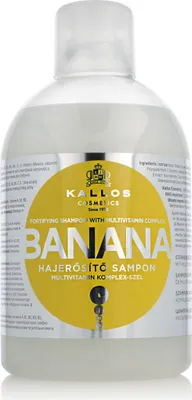 Produktbild von Kallos Banana Fortifying Shampoo, 1000 ml, Shampoo, Frauen, trockenes Haar, Revitalisierend, Glanz, Weichmachend, Flasche