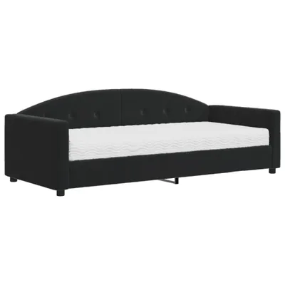 Zdjęcie produktu dla vidaXL Łóżko dzienne z materacem czarne 90x190 cm aksamitne