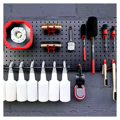 Produktbild von 2er-Set Sprühflaschenhalter und Handtuchhalter, platzsparend, Reinigungszubehör, robustes Garagenzubehör, Haushaltsorganizer
