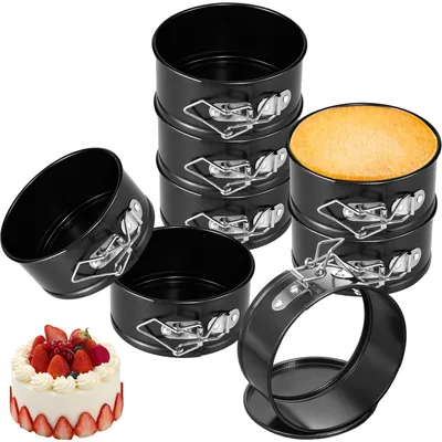 Immagine prodotto di Set di 8 stampi rotondi per torte con fondo removibile