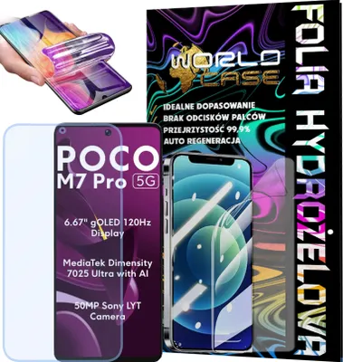 Zdjęcie produktu dla Folia Hydrożelowa Ochronna Do Xiaomi Poco M7 Pro Na Ekran Mocna
