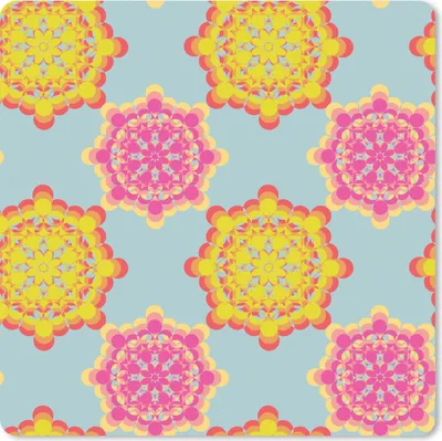 Produktbild von MuchoWow® Mauspad Mousepad Flower Power - Design - Hippie 20x20 cm - Mousepads - Maus Mat - Pad - Mausunterlage - Desk Mat - Bureauartikeln