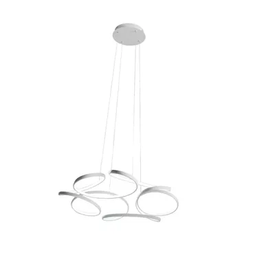 Zdjęcie produktu dla Współczesna lampa wisząca Kwiat Metal Biały Led 64W