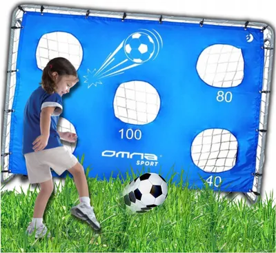Produktbild von OMNA | Futbalová bránka XXL - 240 cm - Prenosná - Robustný kov - S cieľovou podložkou na presný tréning