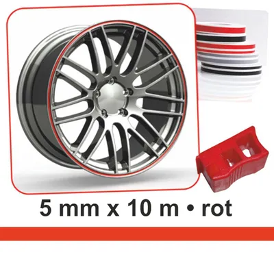 Produktbild von Hermann Schütz Zierstreifen Wheel-Stripes für Autofelgen rot 5mm x 10m