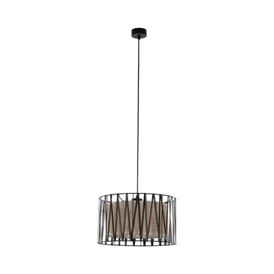 Produktbild von Pendelleuchte Metall Ø 40 cm H: max. 165 cm Schwarz Braun E27 rund Modern Hängeleuchte