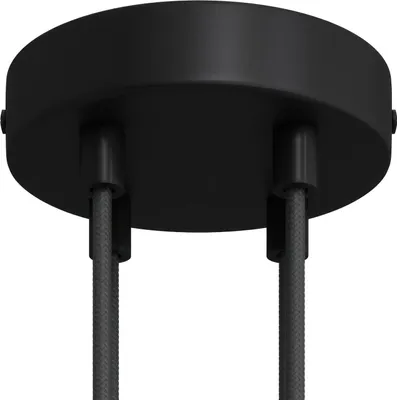 Immagine prodotto di Creative-Cables Kit rosone cilindrico in Metallo a 4 Fori - Cilindrico, Nero